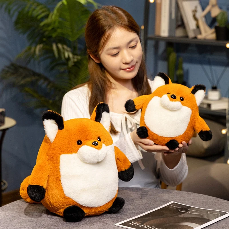 27/38cm Plump Fox Plush Toys Lovely Cartoon Animals Soft Stuffed Dolls Homdecor Sleeping Plush Pillows Christmas Gift Toys