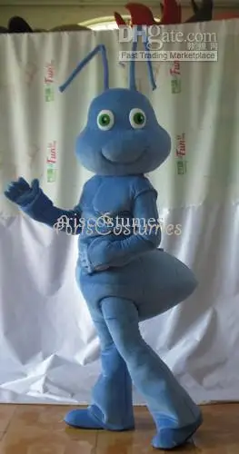 Novo personagem adulto azul formiga mascote traje halloween vestido de natal corpo inteiro adereços roupa traje da mascote