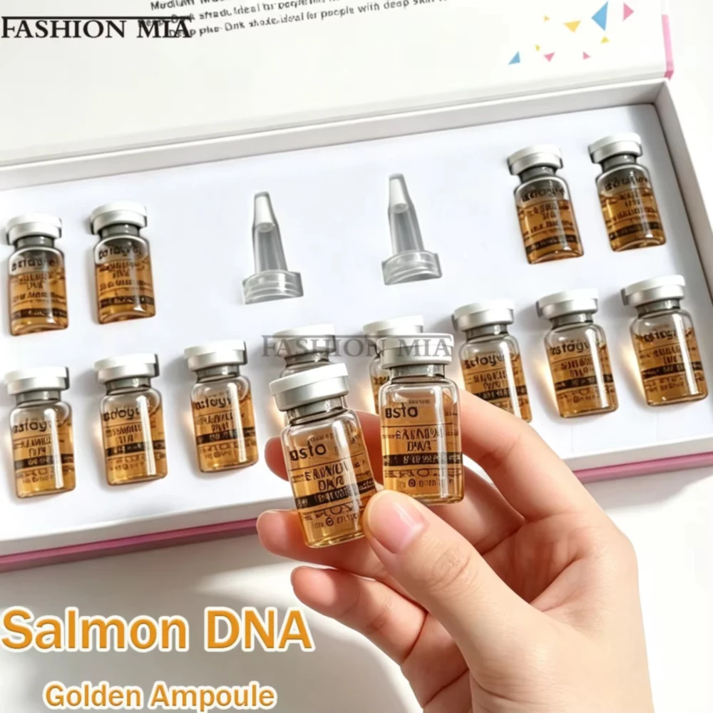 Korea Facial 8ml Salmon DNA Gold Ampoule Skin Booster Serum BB Cream Deep Hydration Rejuvenation Skin Care Kit