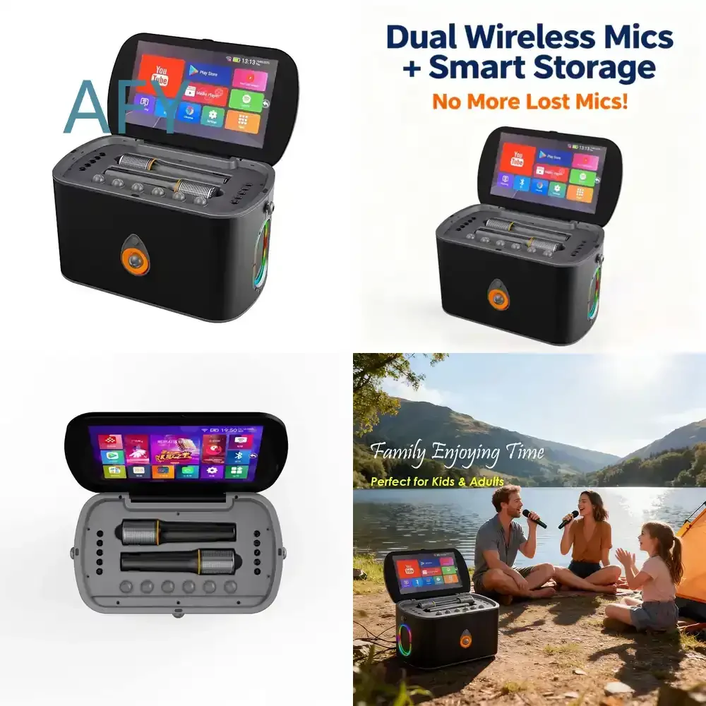 K90 BT Karaoke Machine for Home KTV System for Party Singing Entertainment with 2 Wireless Microphones Rechargeable Bluetooth