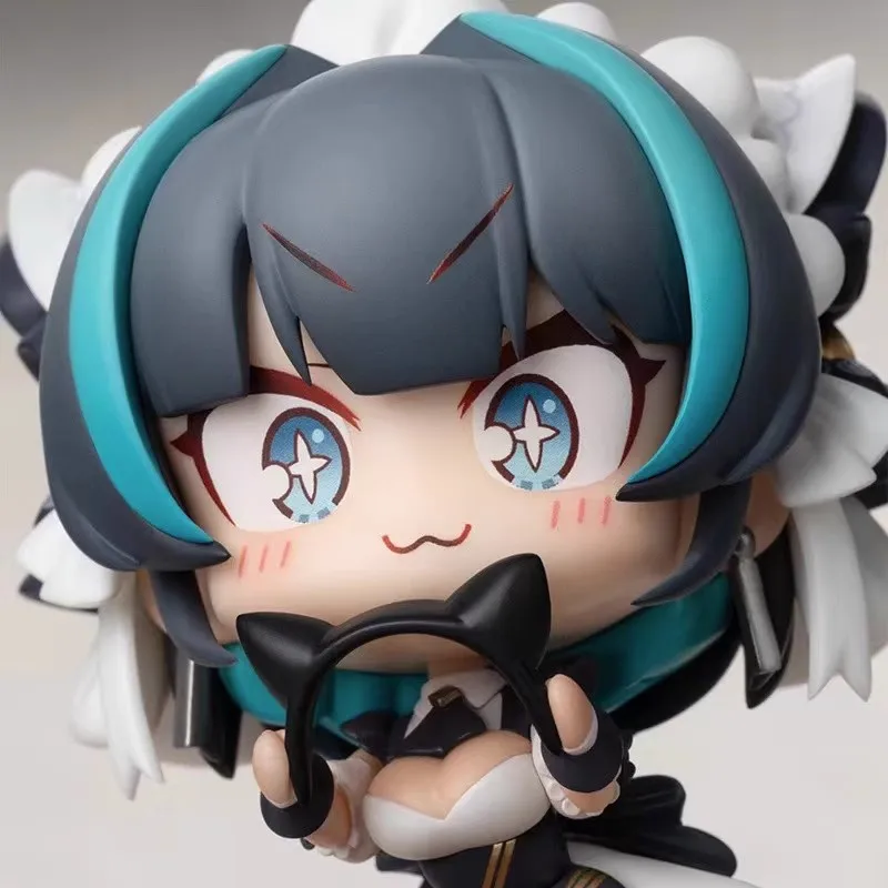 Blue Route JUUs Time Q versión Cheshire figura animación oreja de gato bidimensional juego de sirvienta ornamento barato