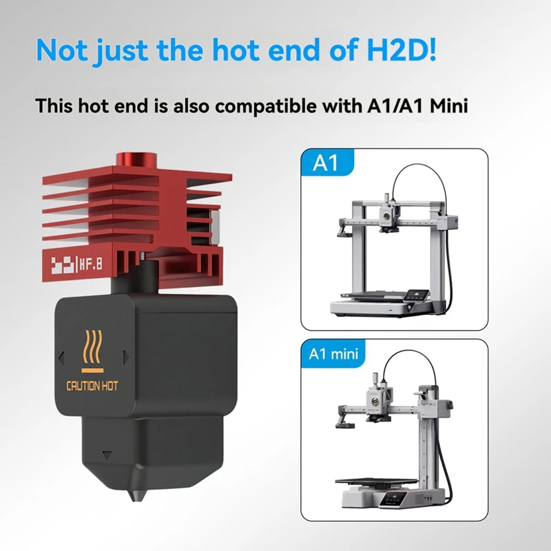

For H2D Hotend High Extruder Nozzle 0.8mm Hot End Printhead Upgraded Spare Parts for H2D 0.8mm-ABVP