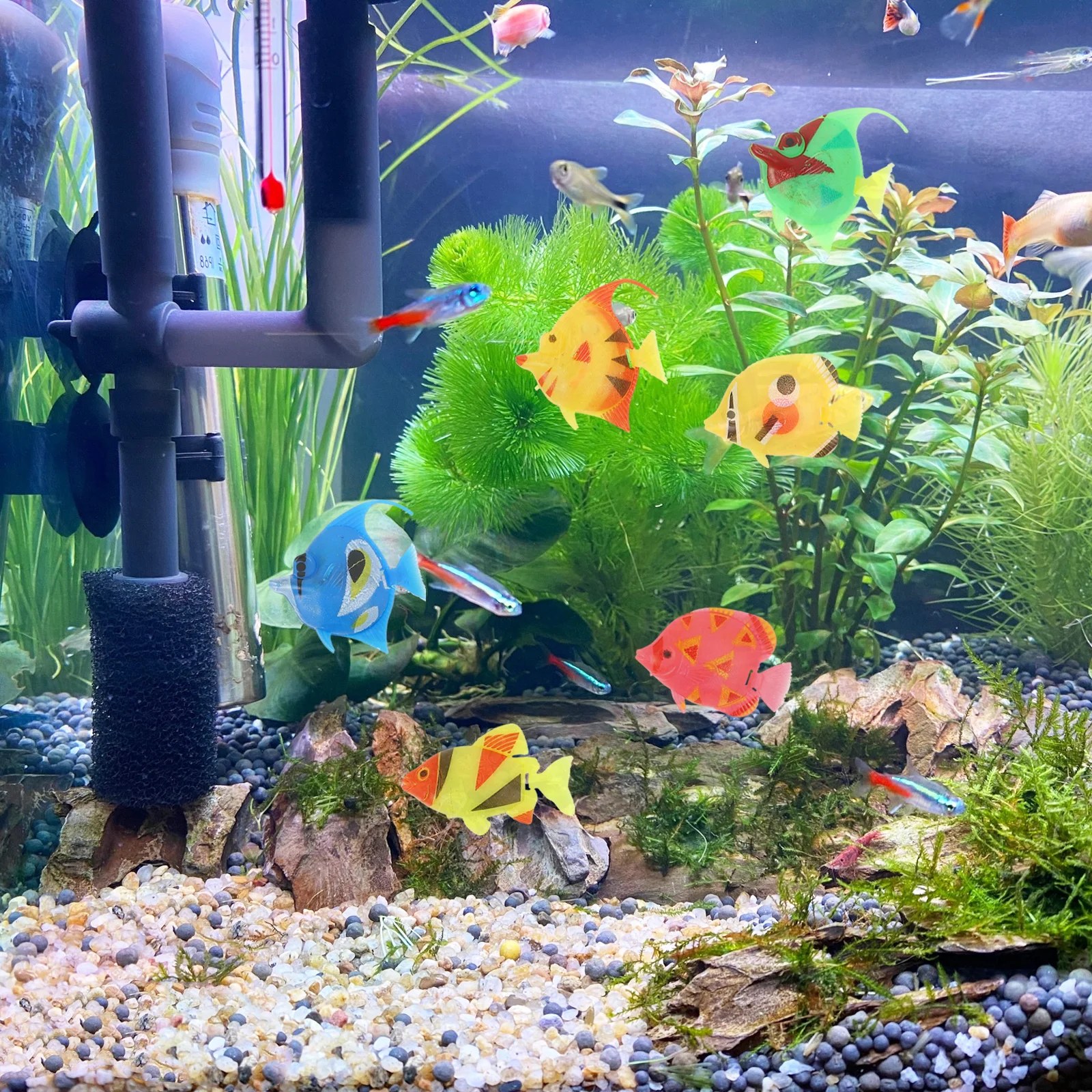 

20pcs Artificial Floating Plastic Decorations for Aquarium Tropical Tank Kids Party Favors Stocking Stuffers Lifelike