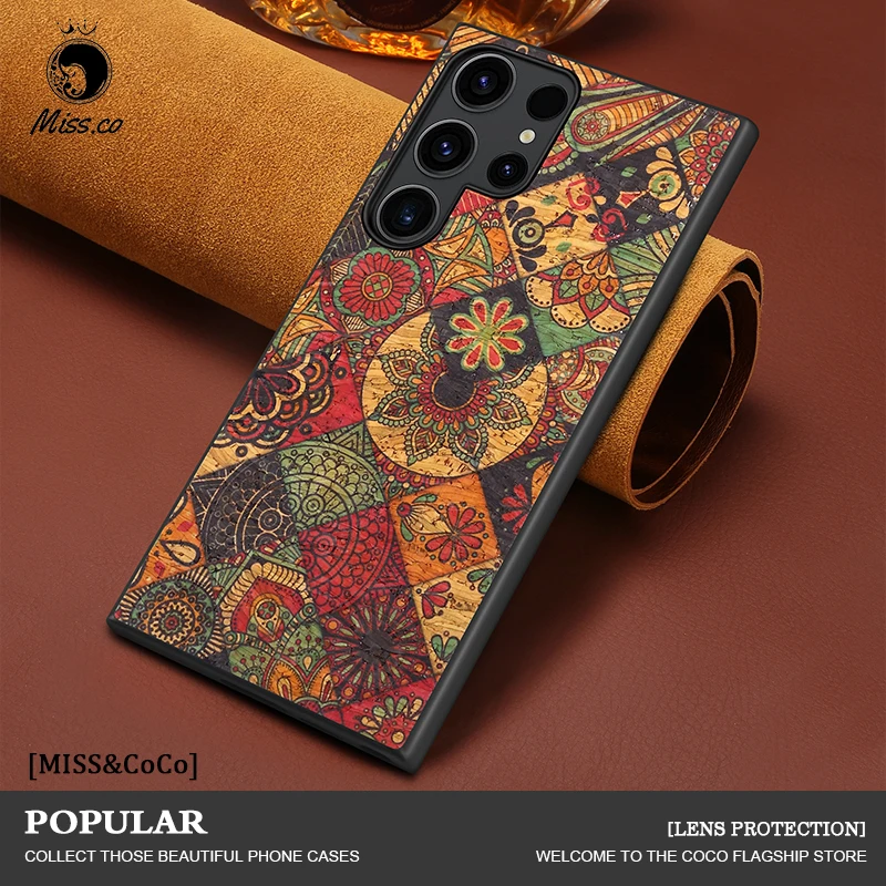 

Luxury TPU Phone case For Samsung Galaxy S24 S23 S22 21 Ultra Plus For Samsung S20 21 FE Cork Fabric Fall Prevention Phone Cover