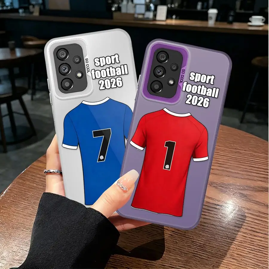 Football Jersey Number 7 Case for Samsung Galaxy A06 A07 A10 A20 A71 A50 A72 A04 A05 A51 A52 A03 A54 A56 Back Phone Cover