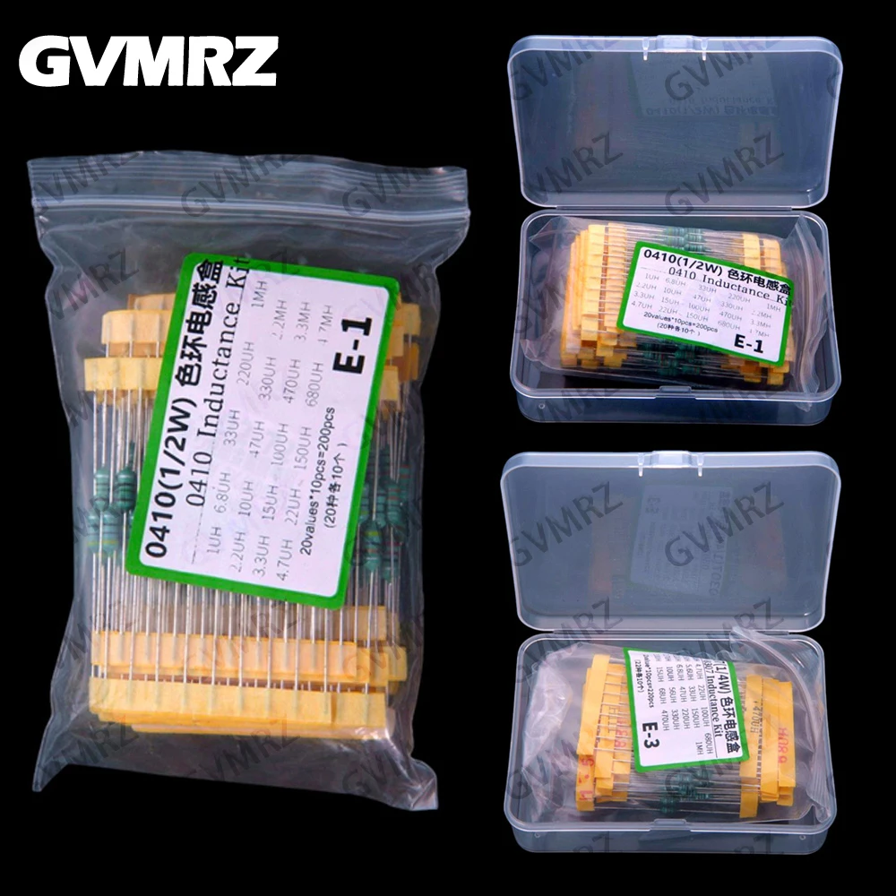150PCS 200PCS 220PCS 0510 0410 0307 color-coded inductor 1W 10/22/47/68/100/220/470UH/1MH inductor sample package