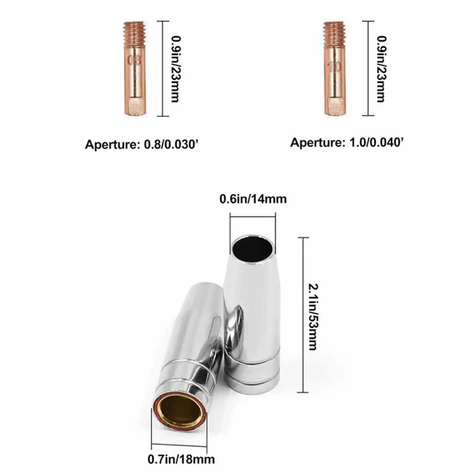 

Copper MIG Nozzle Kit 15AK Brass Diffuser Welding Equipment for MIG Welding Machine Spare Parts