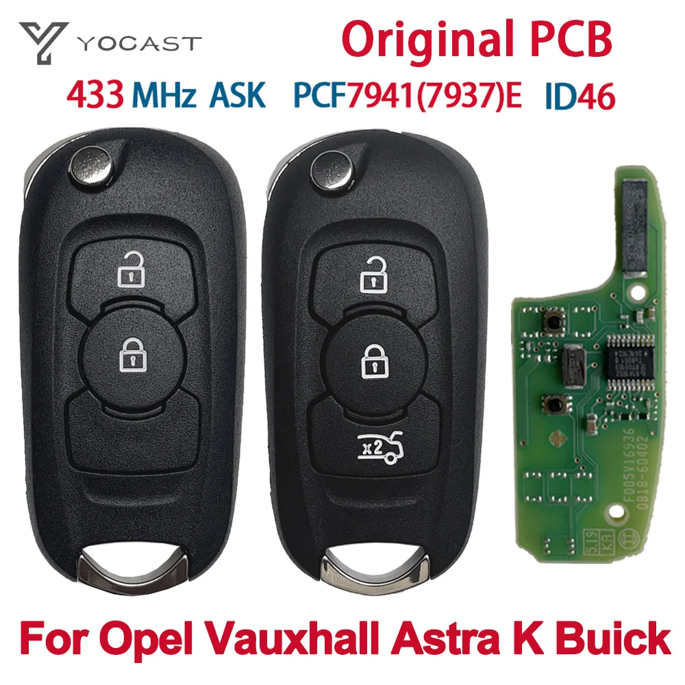 YOCASTY OEM PCB 2 Bottoni 315 434MHZ ID46 PCF7941E Chiave A Distanza Intelligente Per Opel Astra K Vauxhall Buick Verano GT Excelle