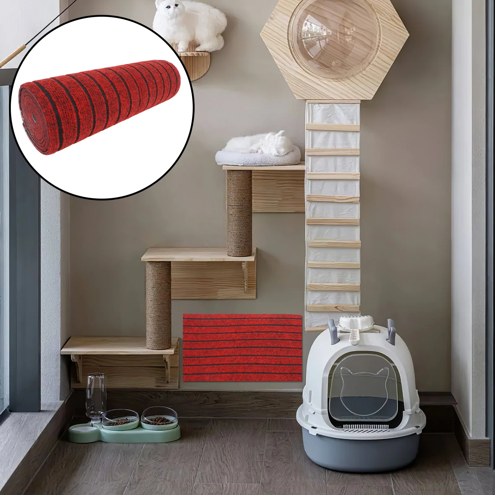 

Self-Adhesive Stair Treads Carpet Cuttable Pet-Friendly For Wood Stairs Indoor Outdoor Use Home Hotel Office Decoration