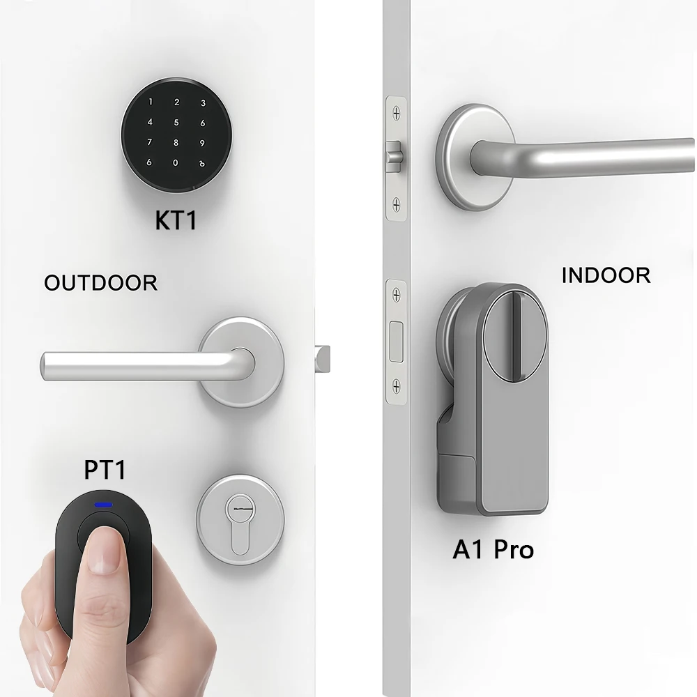 CDOK A1Pro Tuya Bluetooth smart lock is installed on the traditional door lock manual knob to achieve smart unlocking