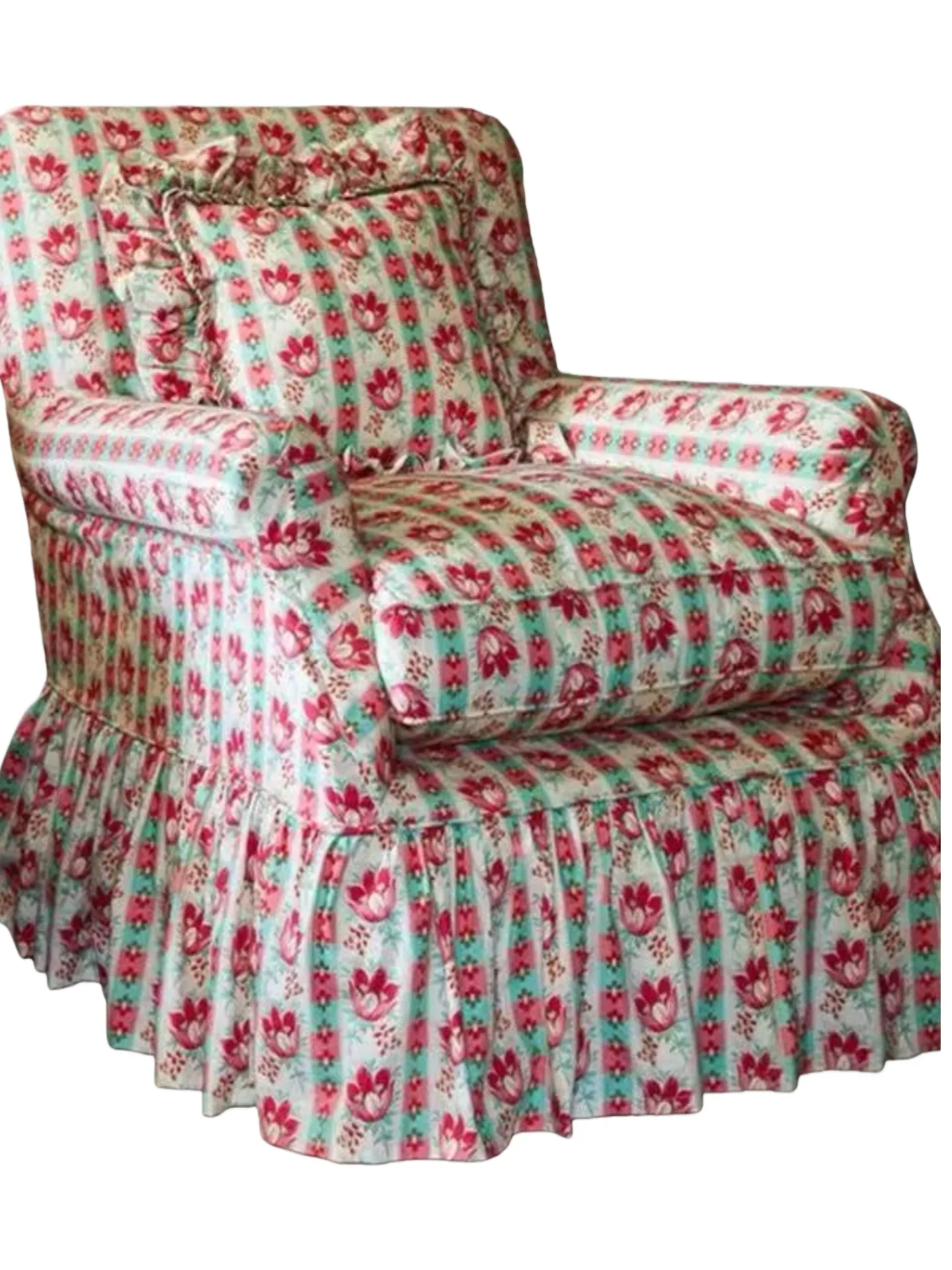 French retro floral fabric sofa single chair pastoral medieval bed and breakfast bedroom