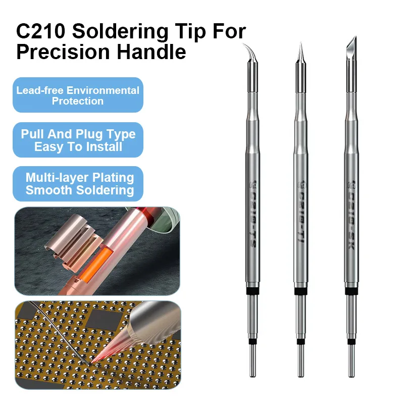 

MECHANIC C210 Lead-free Soldering Iron Tips for T210 T26 T26D C210 Handle Fast Heating Integrated Rework Station Welding Head