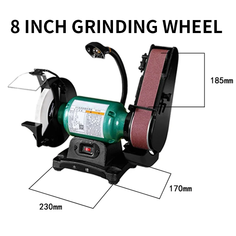 6 Inch/8 Inch Desktop Grinding Wheel Belt Sharpener Polishing Wheel Belt Machine Woodworking Belt Polishing Machine 220V