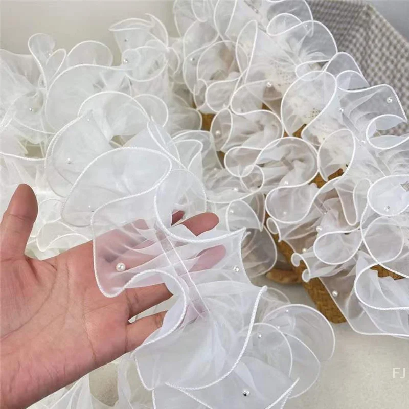 [YU] 2 Meter Blumenspitze, Perlenstoff, Rand, Gaze, DIY-Bastelbedarf, 11 cm breit, Paket, Blumenverpackung, Blumenladenbedarf
