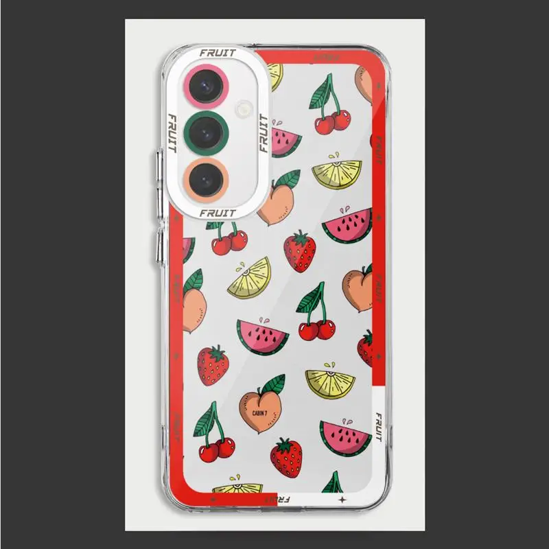 Watermelon Cherry Avocado phone case for Samsung A55 5G A25 A22 A15 A34 A14 A71 A52 A50 A12 A13 A32 A31 A73 Clear funda Cover