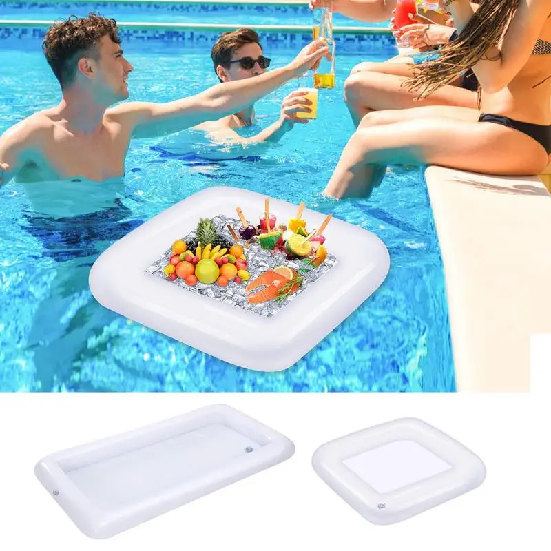 Inflatable Serving Tray Pool Floating Food Tray For Parties Pool Party Favors For Summer Party Accessories To Serve Salads Drink