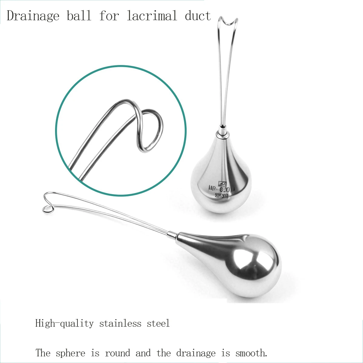 Boule de drainage des voies lacrimales en acier inoxydable pour ophtalmologie microscopique, modèle de pince de drainage, 15 grammes