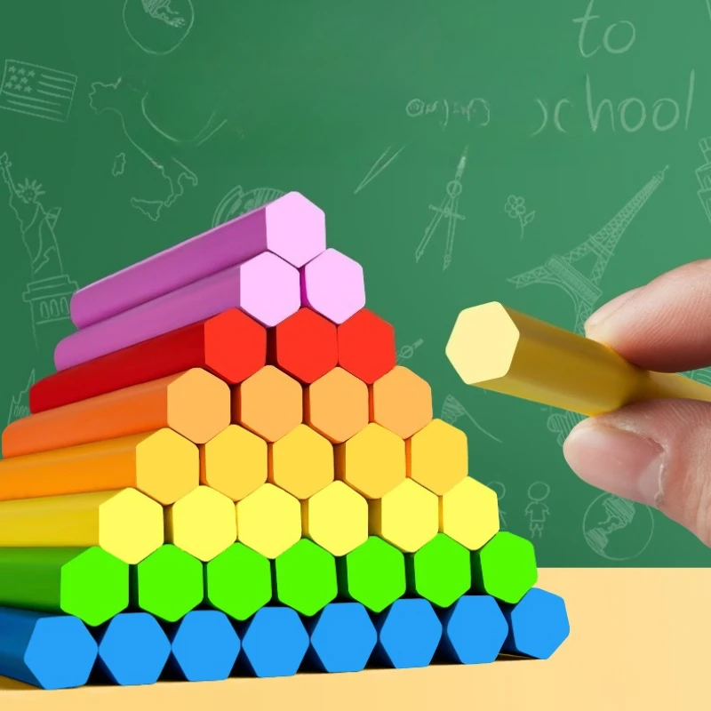 48/66/72pcs Dust-free Chalk Easy To Color and Not Easily Raise Dust for School Teaching Restaurant Menu Children's Graffiti