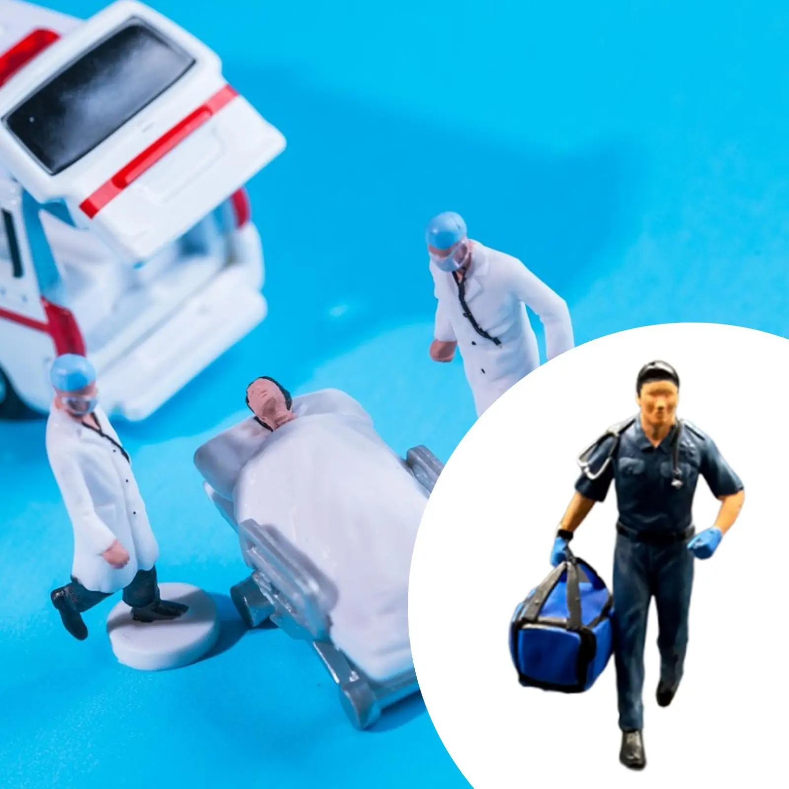 Mini Firefighter Figurine Hand Painted ABS 1 64 Scale Tiny People Model Scene Prop for Sand Table Architecture