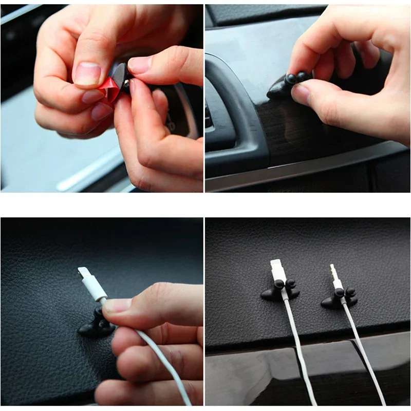 Car Dashboard Mobile Phone Cable Manager Charger Cable Line Organizer Clasp Clamp Auto Interior Accessories Car Decoration - Image 5