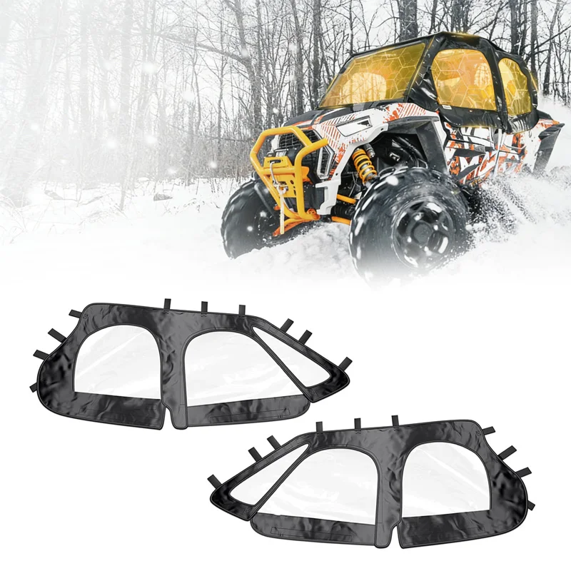 

For Polaris Soft UTV Side Window Waterproof Cab Enclosure Upper Doors For Polaris 2014-2023 RZR XP 4 1000/19-21 XP4
