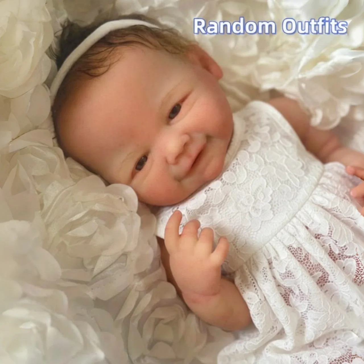 

18-дюймовая силиконовая кукла-девочка Вивьен с открывающимися ротом и волосами, ручной работы, мягкая на ощупь, для детей