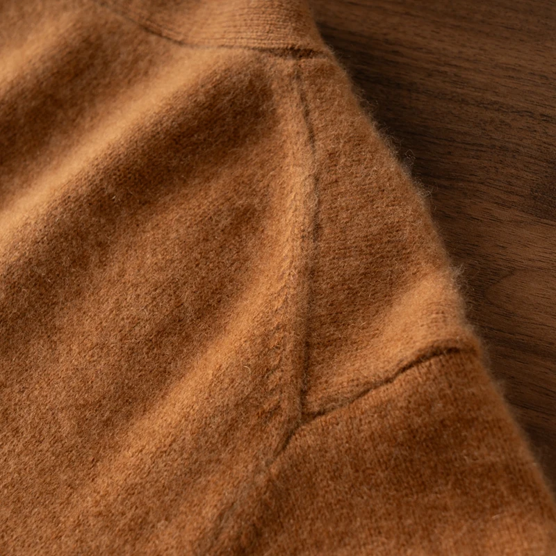 Men V-neck Cashmere Cardigan 100% Cashmere Knit Shirt Solid Basic Smart Casual Sweater Autumn Winter Thick Soft Comfy Tops