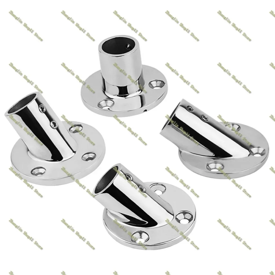 

7/8 " / 1 " 22/25mm Tube Pipe Marine 316 Stainless Steel Deck Handrail Rail Fitting Stanchion Round Base Mount Boat Accessories