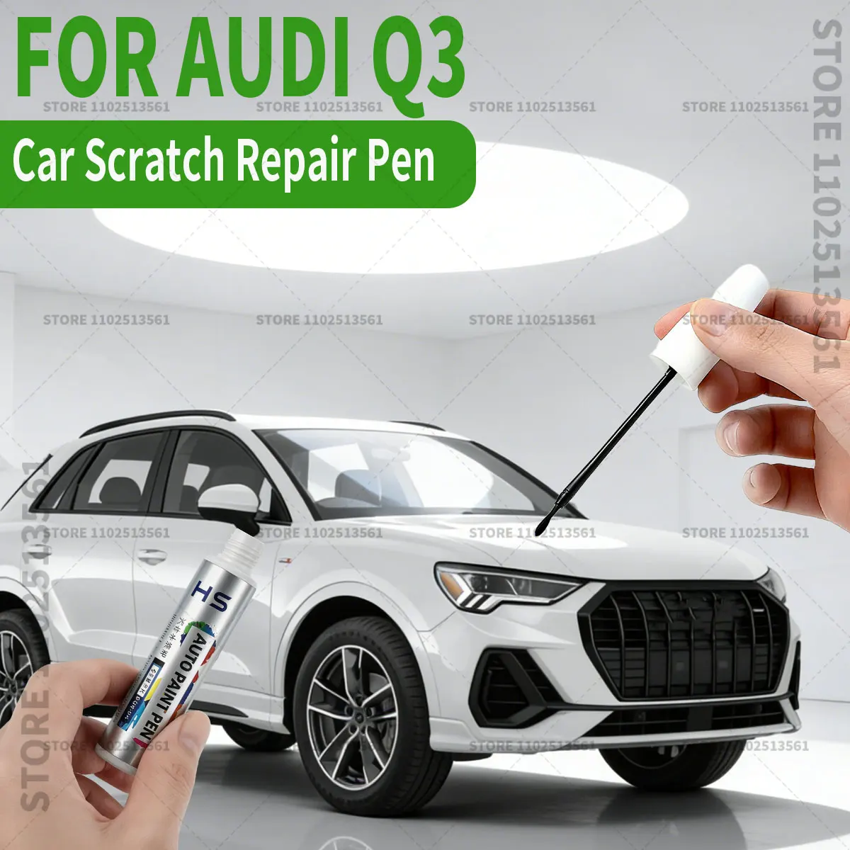 

Ручка-корректор для ремонта лакокрасочного покрытия Audi Q3, средство для удаления царапин, аксессуары для авто, цвета: белый LS9R, черный LY9T, серый LX7F, зеленый LX6M, красный