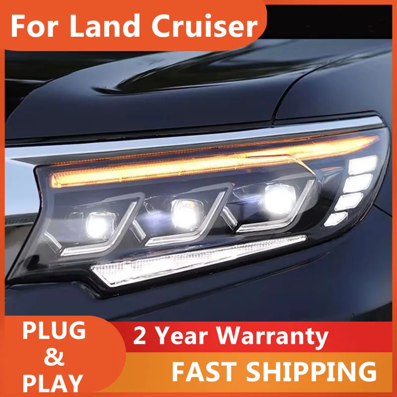 

Car Accessories for Toyota Land Cruiser Headlights 2018 Prado Head Light DRL Turn Signal Low High Beam Projector Lens
