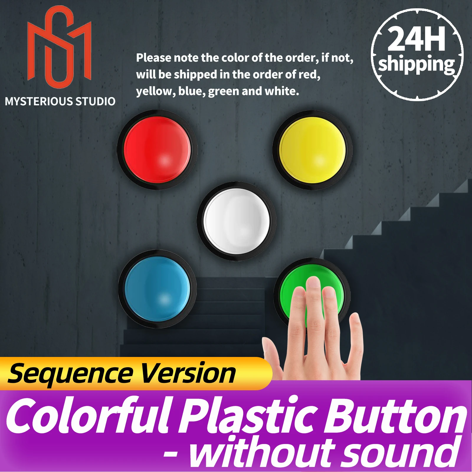 Mysterious Studio escape room escape game mechanism props superb 1987 GY colorful button prop plastic buttons with unlock