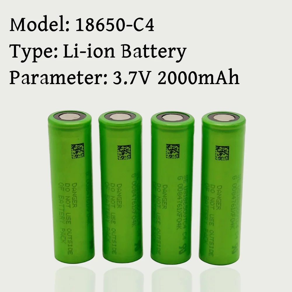 18650-C4  Lithium-Ion Rechargeable Battery 3.7V 2000mAh Suitable for flashlight,toy car,fan,remote control battery