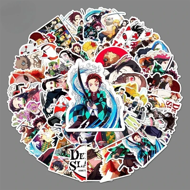 

50 шт. аниме-наклеек «Истребитель демонов»: Камадо Нэзуко, Танджиро, Шинобу, Канао. Наклейки для велосипедов, мотоциклов, канцелярских товаров, ноутбуков, детские наклейки-игрушки.