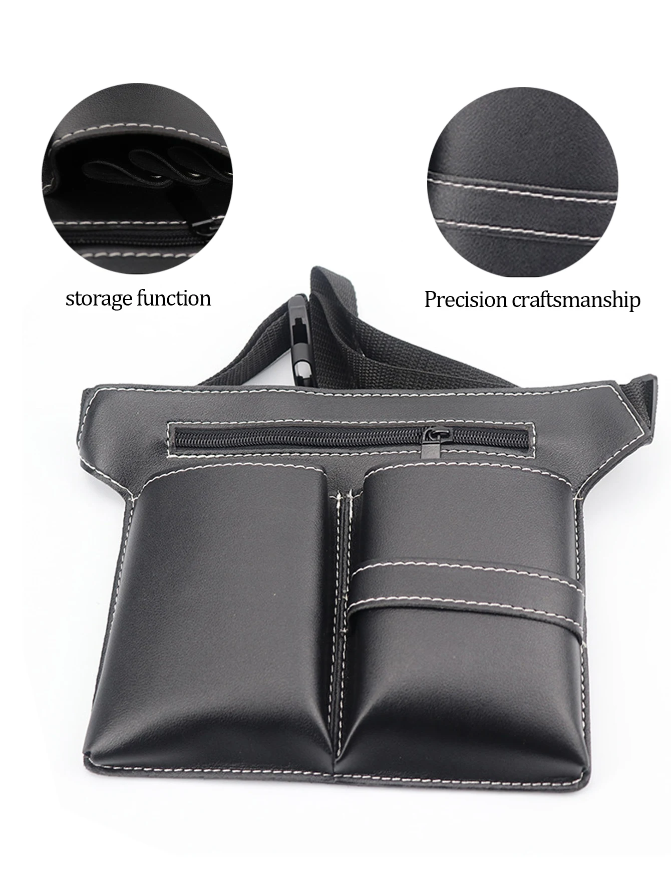 1pcs of salon hair styling tools, scissors comb , large capacity hair clipper comb PU bag with bag Special for real hair wigs image 3