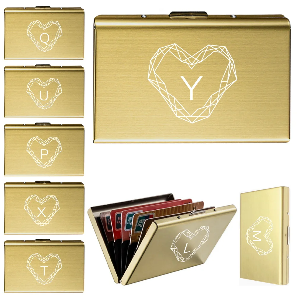 Simplicity Card Slot Storage Box Men's NFC Card Reader Lock Bank Credit Cards Metal Card Diamond Series Pattern Bank Cards Box