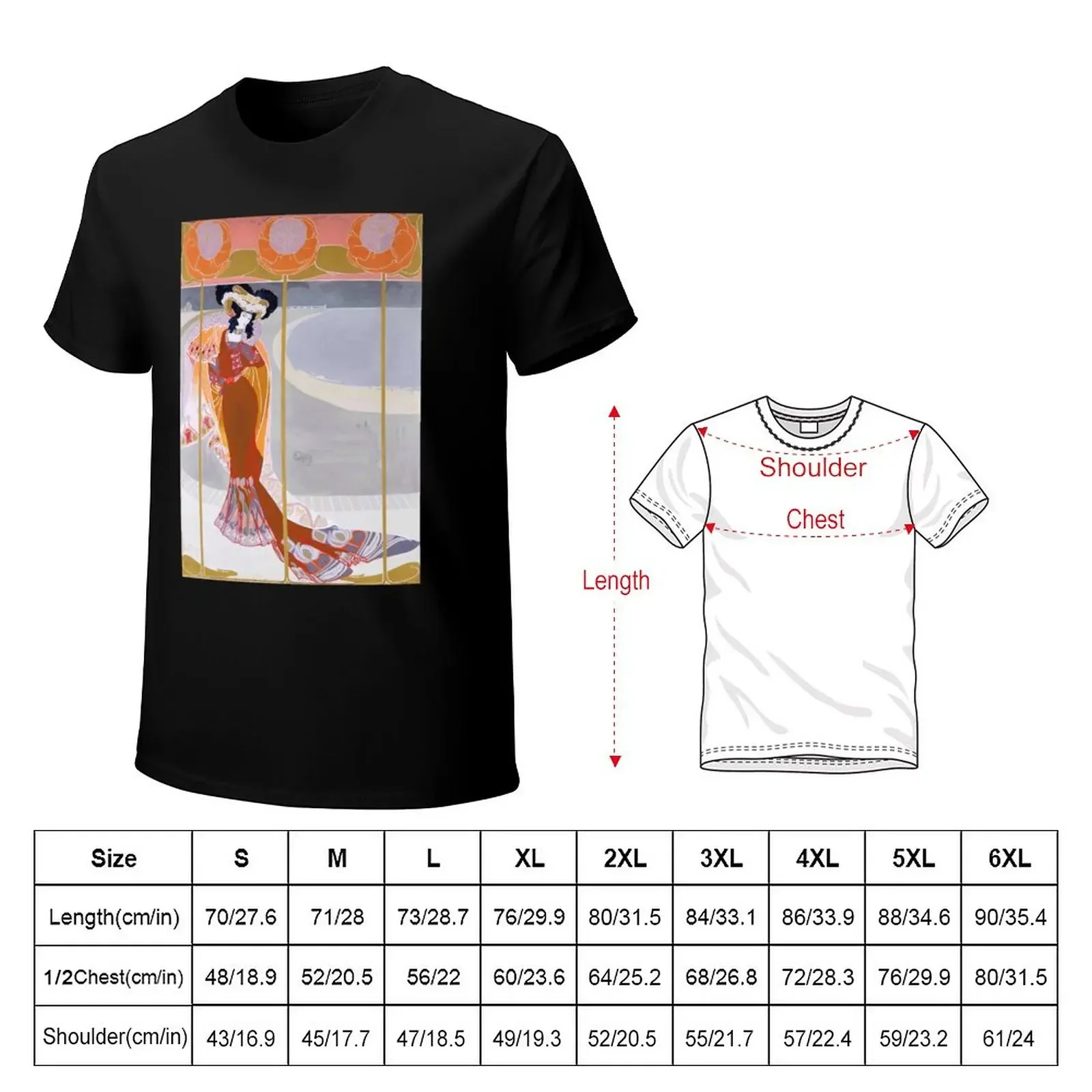 ?légante sur la plage by Georges de Feure T-Shirt graphics summer tops mens t shirt