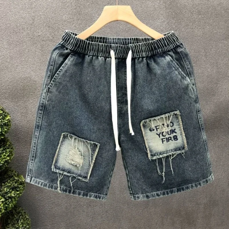 

Men's Summer Classic Fashionable American Retro Straight Leg Denim Shorts Casual Loose Vintage Sports Plus Size Shorts M-4XL