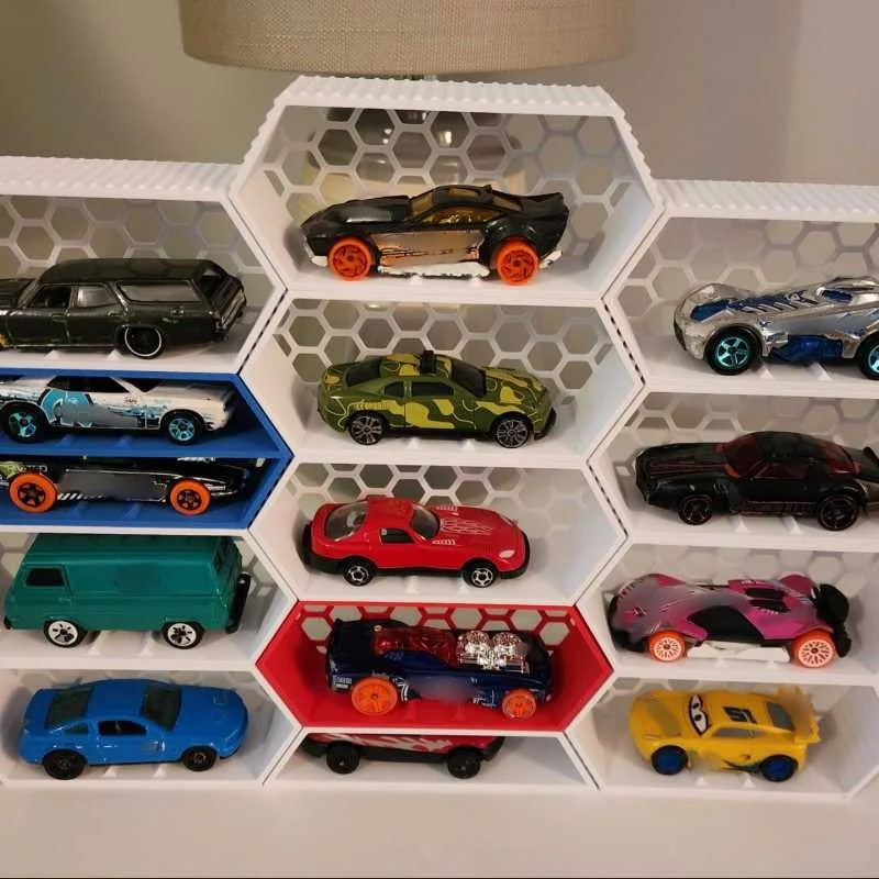Hexagon Wall Display Rack 1 64 Scale Diecast Model Car Storage Organizer Mini Toy Vehicle Collectible Shelf