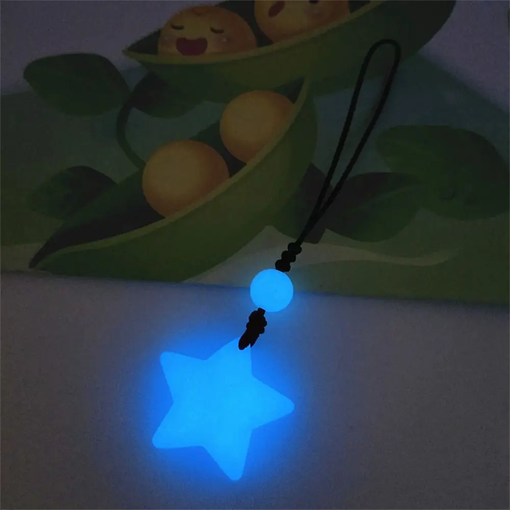 Glow in Dark Luminous Star Keychain Strap Lanyard Phone Charm Star Pendant Ornament Hanging Rope Phone Chain Keychain Accessory