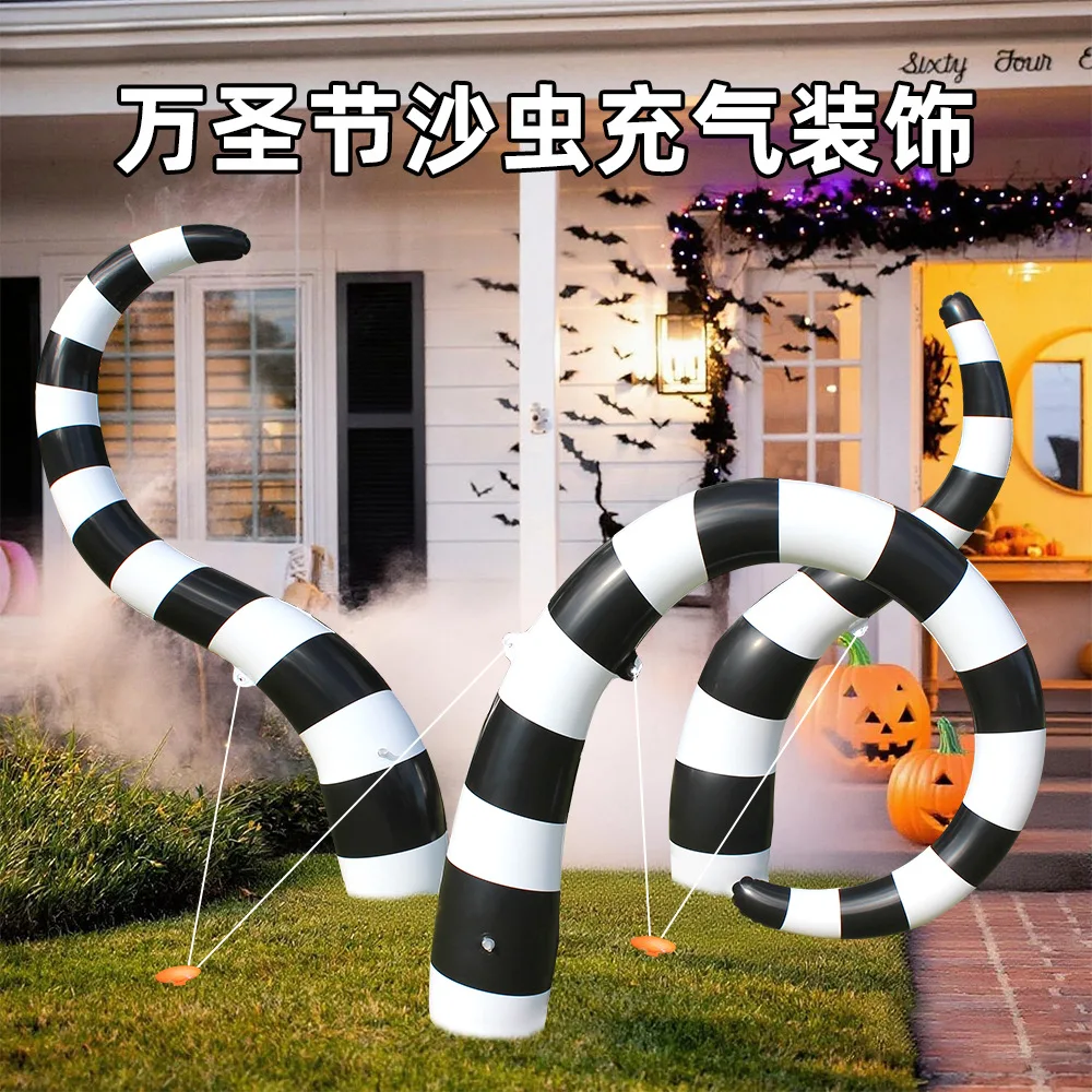 

PVC Inflatable Halloween Decorations Sandworm Pillar for Garden Party
