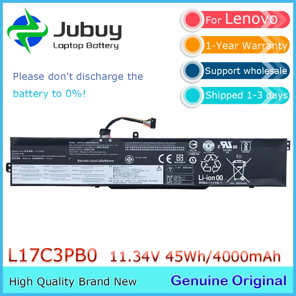 L17C3PB0 11.34V 45Wh Original Laptop Battery for Lenovo IdeaPad 330G 330-15ICH 17ICH L17M3PB1