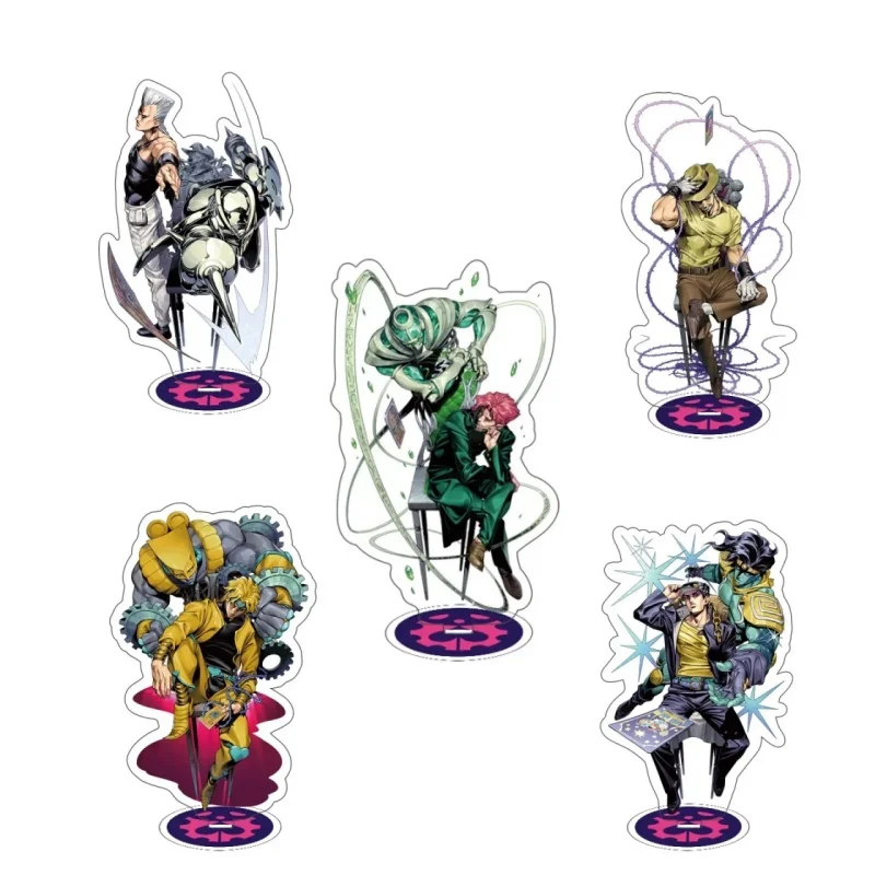 In Stock Wholesale Anime JoJo Bizarre Acrylic Figure Stand Sign Plate Desk Decor Kids For Friends Adventure Toys Standing Gift