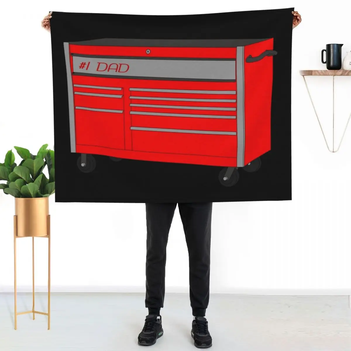#1 Dad Tool Box (Red & Gray) Throw Blanket valentine gift ideas Fashion Sofas Hair Retros Softest Flannel Fabric Blankets