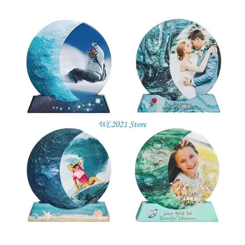 G5GC إطار صورة القمر الهندسي قالب من السيليكون مع قاعدة راتنجات الايبوكسي صب المجوهرات أداة صنع ديكورات المنزل الحرفية ذاتية #3