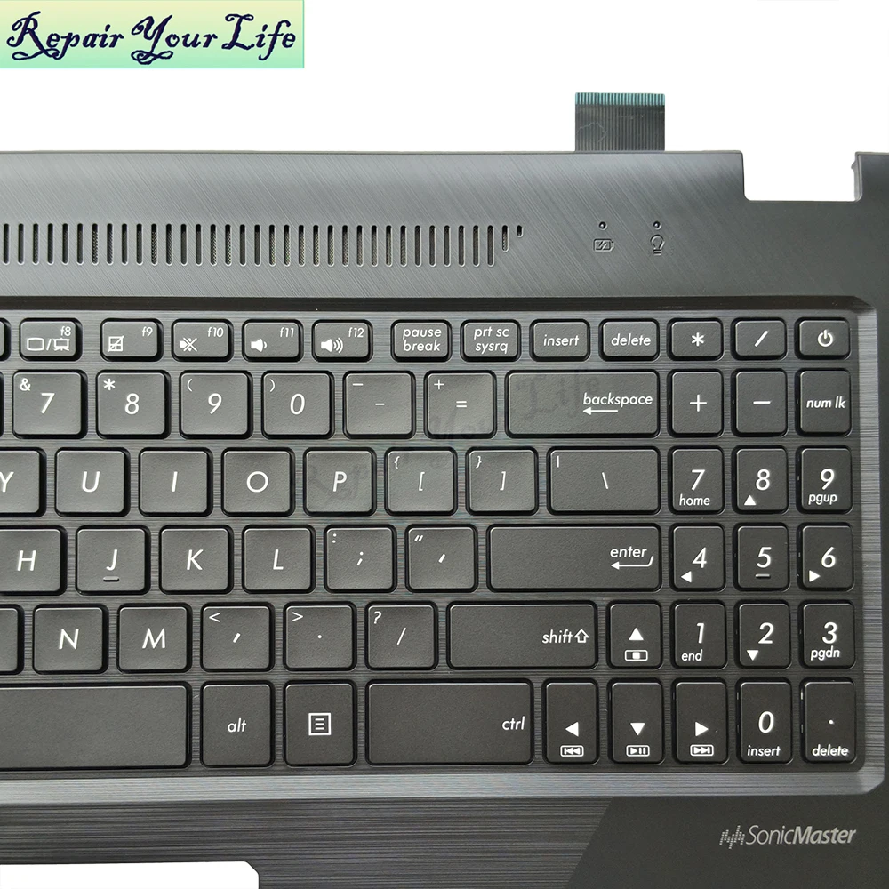 US English RU Russian Latin Backlit Keyboard Palmrest Top Case For Asus X570 X570DD X570UD X570ZD YX570ZD FX570 90NB0HS1-R31US0