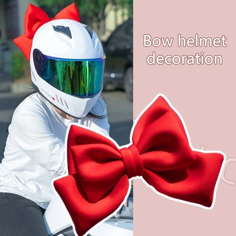 Motorcycle Helmet Bowknot Decoration Adhesive Large Bowknot Ornament Motorbike Helmets Decor Fashion Helmet Patches for Women