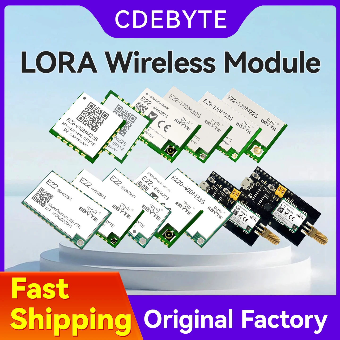 Модуль радиочастотного приемопередатчика LoRa Spread Spectrum SX1262 32M CDEBYTE E22-M Высокоточный маломощный 170/433/868/915 МГц SPI SMD