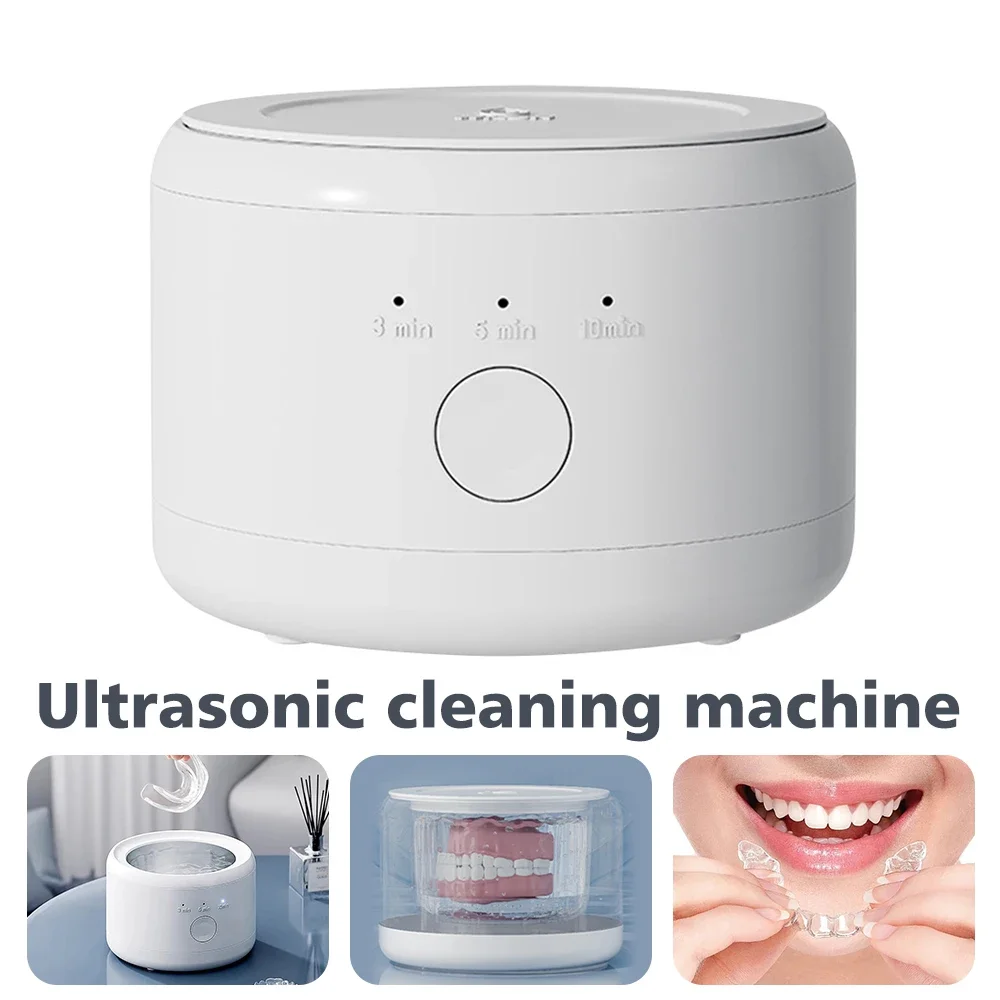 15W Ultrasonic Cleaner for Dentures Professional Ultrasonic Cleaning Machine for All Dental Jewelry Watch Household Washer 160ml