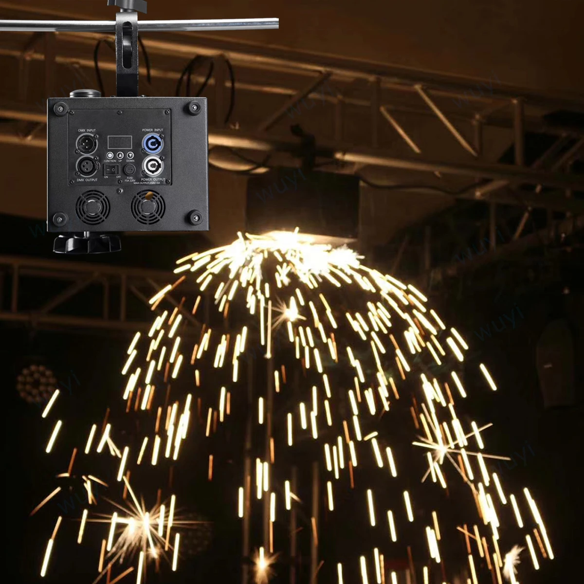 Hanging Upside Down Rotating Cold Pyrotechnic Machine Electronic Sparkler Sparkular 400w Waterfall Firework For Wedding Party