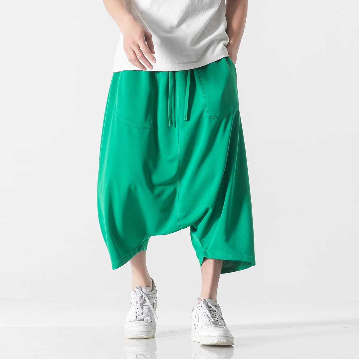 

New Men Loose Harem Pants Harajuku Wide Leg Pants Men Hip Hop Calf-Lenght Pants Oversize Male Jogging Streetwear Trousers